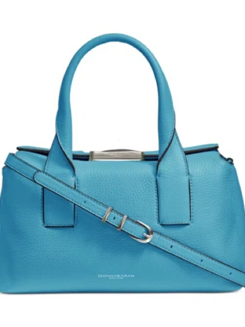 Donna Karan Blue Leather Dome Satchel